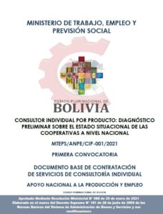 ANPE – CONSULTOR INDIVIDUAL POR PRODUCTO: DIAGNÓSTICO PRELIMINAR SOBRE EL ESTADO SITUACIONAL DE LAS COOPERATIVAS A NIVEL NACIONAL