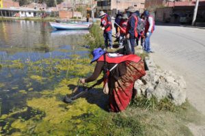 MÁS DE 100 SERVIDORES PÚBLICOS LIMPIAN LA LAGUNA DE ACHOCALLA