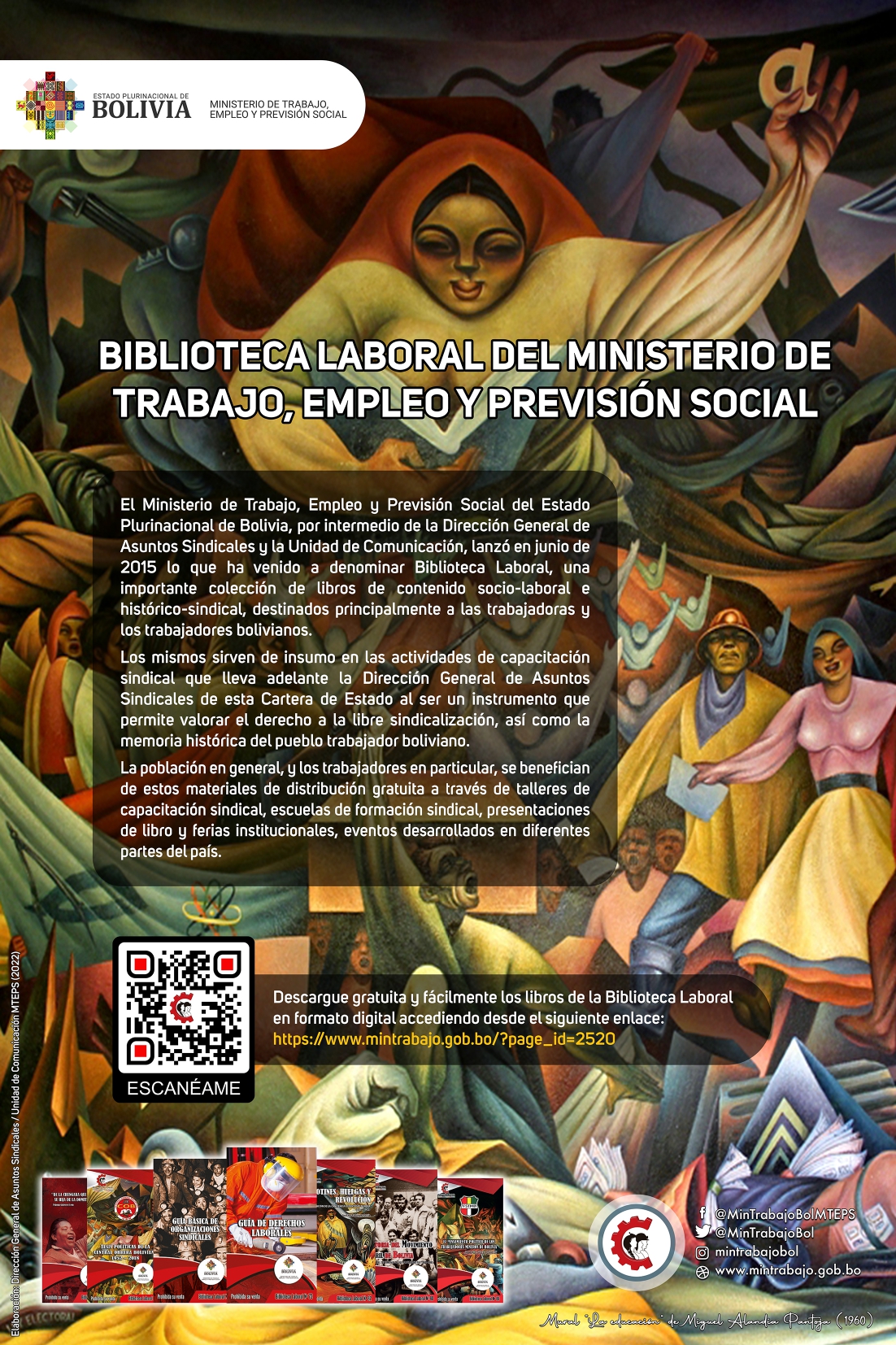 Afiche Biblioteca Laboral MTEPS 2022