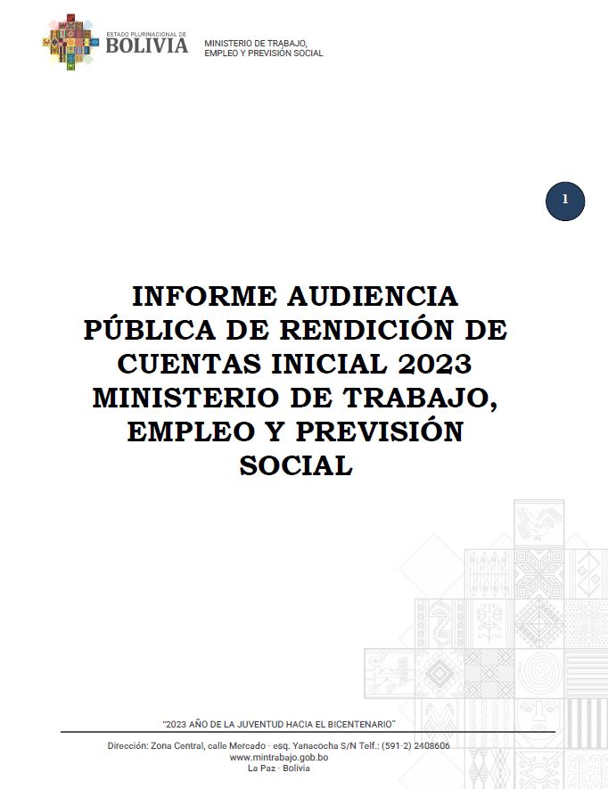 INFORME AUDIENCIA PÚBLICA DE RENDICIÓN DE CUENTAS INICIAL 2023