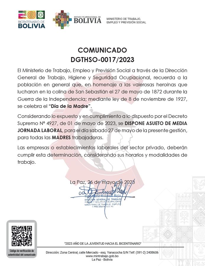 COMUNICADO DGTHSO-0017/2023