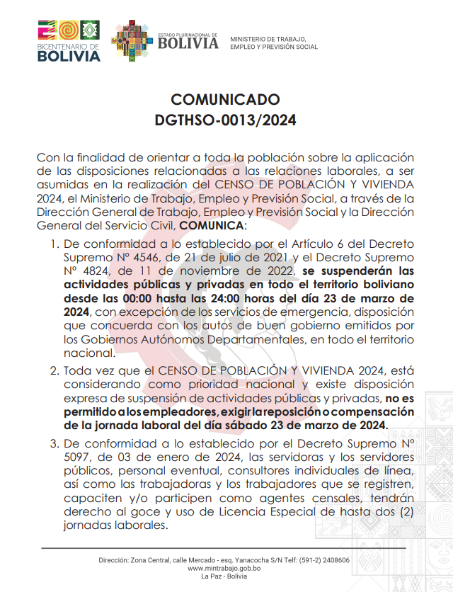 COMUNICADO DGTHSO-013/2024