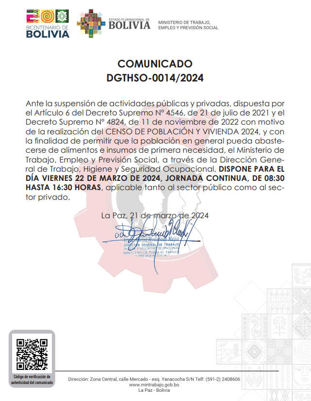 COMUNICADO DGTHSO-014/2024