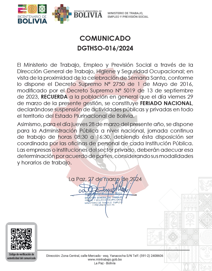 COMUNICADO DGTHSO-016/2024