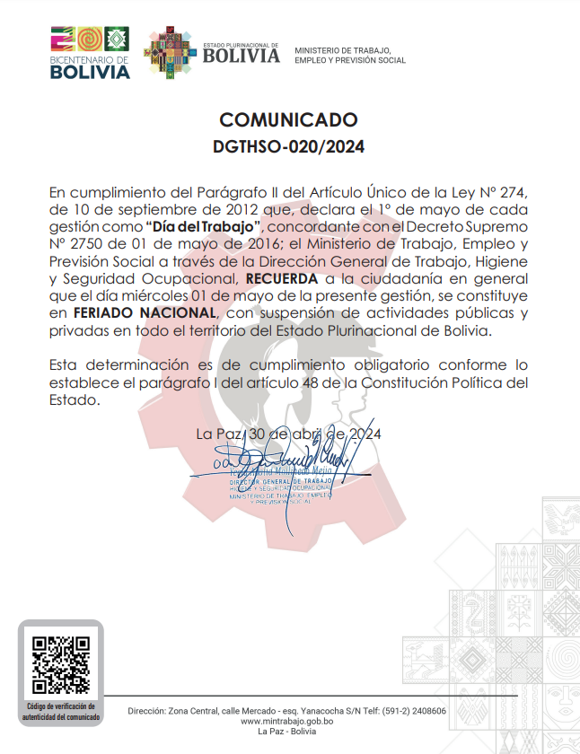 COMUNICADO DGTHSO-020/2024