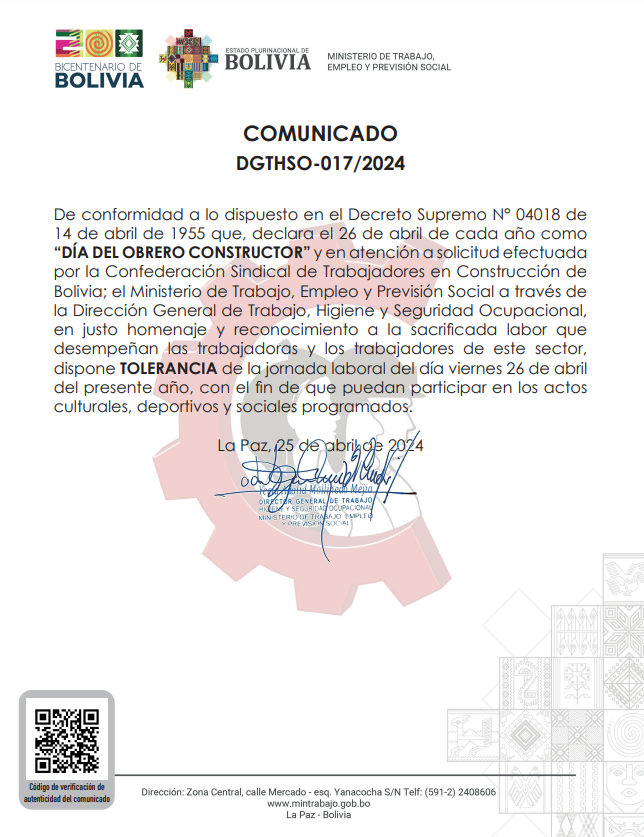 COMUNICADO DGTHSO-017/2024