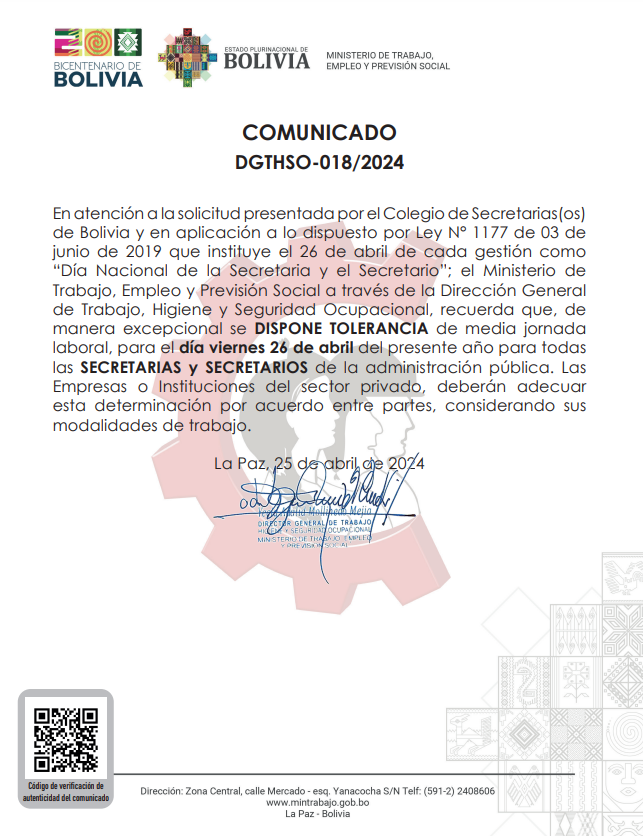 COMUNICADO DGTHSO-018/2024