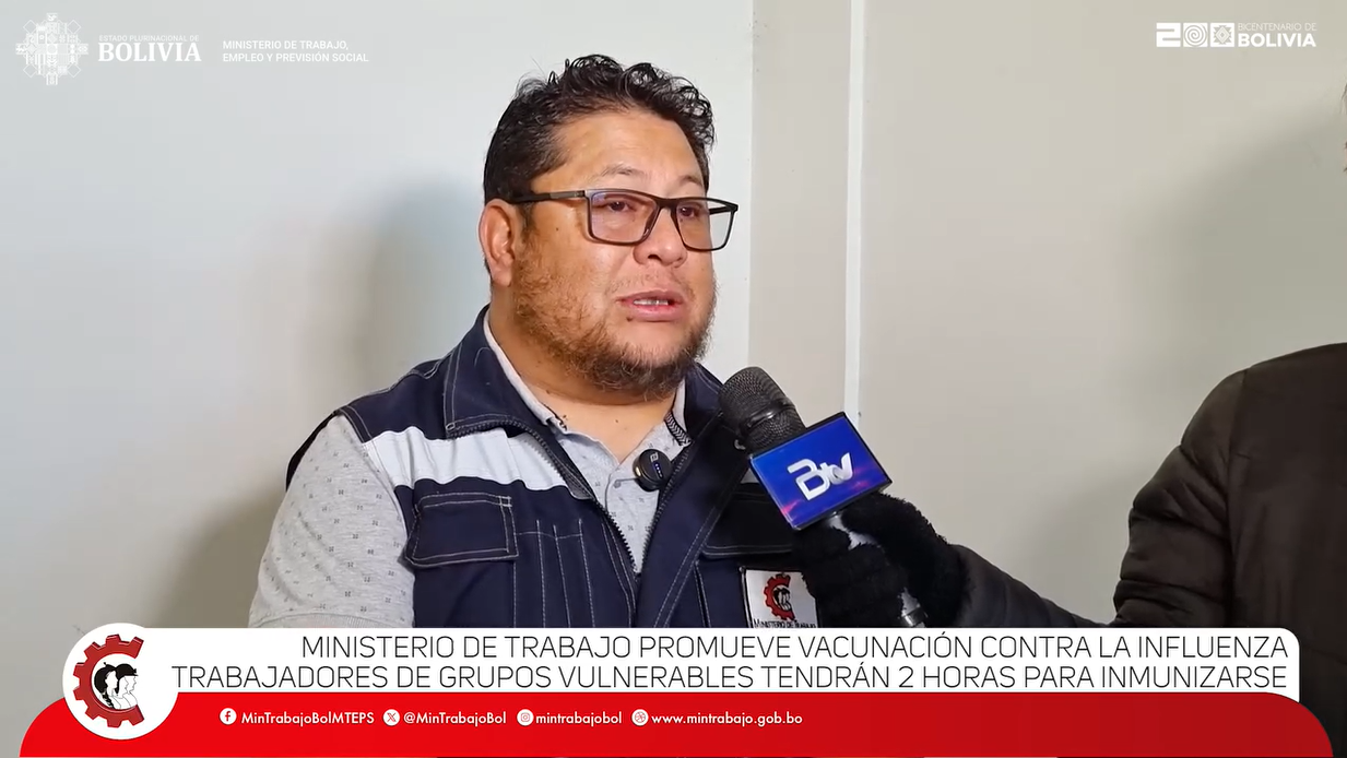 MINISTERIO DE TRABAJO EMITE TOLERANCIA DE DOS HORAS PARA QUE "GRUPOS VULNERABLES" ACUDAN A INMUNIZARSE CONTRA LA INFLUENZA.