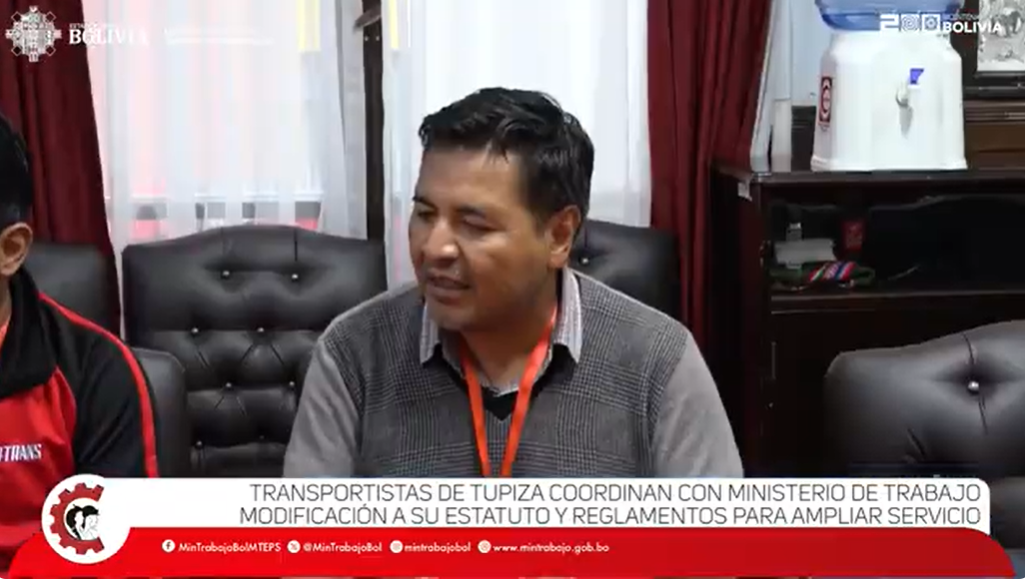 TRANSPORTISTAS DE TUPIZA COORDINAN CON MINISTERIO DE TRABAJO MODIFICACIÓN A SU ESTATUTO Y REGLAMENTO INTERNO